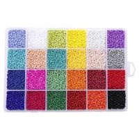 2MM Glass Loose Beads DIY Handmade Bracelet Earring Accessories 24 Grid Boxes about 24000 Pieces Bead Set