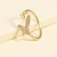 Creative Diamond Inlaid Butterfly Forest Ring Female Korean Mouth Adjustable Personality RT97716
