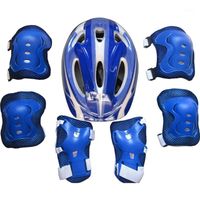 Elbow & Knee Pads 7Pcs/set Roller Skating Protector Set Boys Girls Skate Cycling Bike Safety Helmet Pad For 5-15 Years Old Kid