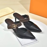 high quality Luxury designer lving women high heels letter dress shoes party sandals holiday Sex pointy sexy shoes fashionable leather a28