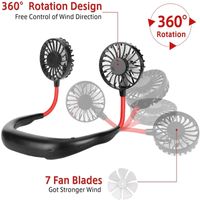 Portable LED Light USB Rechargeable Lazy Neck Fan Sports Off...
