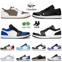 2022 Top Quality Jumpman 1 Low 1s Basketball Shoes Black Toe Wolf Grey Fragment Mens Sneakers UNC Arctic Punch Game Royal Women Carbon Fiber All-Star Trainers