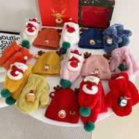 Accesorios para niños Bufandas Moda Sombreros de lujo Bufandas Sets Baby Christmas Snowman Hat Scove Glove Invierno Mantenga el juego de tapa caliente 5 colores con caja