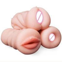 Sexspielzeug für Männer 4D männlich Massaudator Silikon Tasche Pussy Realistische Künstliche Vagina Echt Pussy Anal Erwachsene Erotik mündlich Erotik y201118