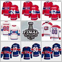 2021 Stanley Kupası Final Adam Çocuklar Kadın Hokey Montreal Canadiens 17 Josh Anderson Jersey 41 Paul Byron 40 Joel Armia 90 Tomas Tatar Artturi Lehkonen Phillip Tolault