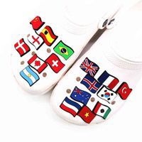 Shoes Accessories Some Sales Charms Accessories Russia Korea Brazil Etc National Flags Decoration for Croc Jibz Kids Xmas Party Gifts 1210