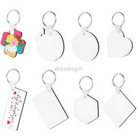 Blank keychain Party Favor designer thermal transfer sublimation Personality key chain girls boys Ornament wooden keychains MDF thermal-transfer CC