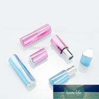 Novo 12.1mm plástico roxo rosa labial tubo cosmético beleza azul triedral batom frasco recipiente recipiente