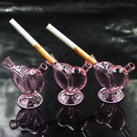 Räucherrohre Rosa Glas Smart Mini Bubblers Herzfilter Tipps Wasserleitung