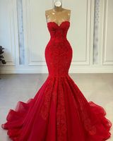 Sexy Women Mermaid Prom Dress Sweetheart Luxury Beaded Applique African Long Evening Dresses Party Gowns