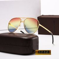 Gafas de sol de la marca de la moda de 1712 m de alta calidad para hombres y mujeres Viajes Compras UV400 Protección Retro Sombras Piloto