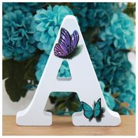 Novelty Items 1pc 10X10cm Hand Made Animals Shape Wedding Butterfly Wooden Letters Decorative Alphabet Word Letter Name Design Art Crafts DI