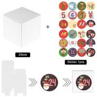 Decoraciones navideñas Caja de dulces de papel de avance de avance de 24 días Bolsas con pegatinas numéricas sacks de bricolaje hechos a mano
