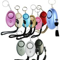 130db Eiform Selbstverteidigungsalarm Keychain Anhänger Partei Favorisieren Personifizieren Taschenlampe Persönliche Safty Schlüsselanhänger Charme Auto Schlüsselanhänger 12 Farben