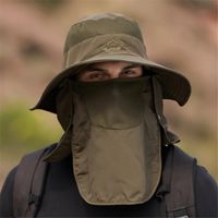 Ampla borda chapéus novidade ao ar livre chapéu de sol moda 2021 impermeável protetor sol-proteção respirável anti-mosquito boné boné de capa camping homens