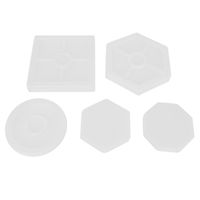 Smycken påsar, påsar 5pcs DIY Silikon ingår Square Hexagon Circle Octagon för harts, Betong, Cement, Heminredning