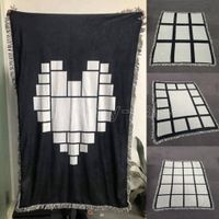 Blankets Sublimation Tapestries Thermal Fleece Blanket Heat Print Fabric Mat DIY Blank Carpet 9 15 20 Grid Plaid 125*150cm