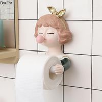 Cartoon Cute Bubble Girl Creative Home Toilet Decor Towel Ho...