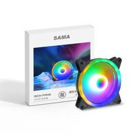 مراوح التبريد SAMA 1200RPM 120MM حالة الكمبيوتر مروحة صامتة 12 سنتيمتر 28.76CFM 0.62mmh2o وحدة المعالجة المركزية التبريد 20.9DB PC برودة RGB