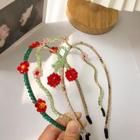 Cabelos Barrettes Barrettes Menina Doce Headband Flower Bow Bands Brilhantes Beads Beads Hairband Acessórios para mulheres