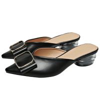 Famtiyaa Mules 신발 숙녀 슬라이드 럭셔리 패션 뾰족한 발가락 슬리퍼 여성 여름 여성 구두 홈 야외