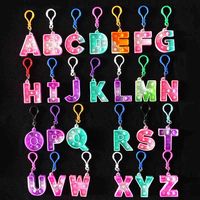 Fête favorable Couleur Rat Killing Pioneer Food Grade Silicone Toy Thinking Chezss Puzz Decompression Letter Key Chain Pendent