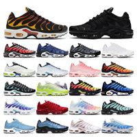 nike air max plus tn Artı Koşu Ayakkabıları Erkek Beyaz Siyah Altın Hiper Mavi Pembe Gerçek Yeşil Kadın Nefes Sneaker Eğitmen Açık Spor Moda Boyutu 36-46