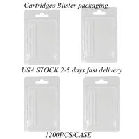 ブリスター包装0.8ml 1.0mlアトマイザーヴァペカートリッジパッケージ米国ストック1200ピース/ケース空の使い捨て可能な気化器ペン小売箱バッグ工場直販
