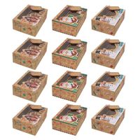 Presentförpackning 12st CHRISTMA TREAT CASE KRAFT PAPER COOKIE CANDY BOX med Taggar Rope