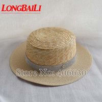 Moda de verano Patchwork Sun Beach Sombreros para mujer Plano Top Papel Bucket Bucket SWDS054 Amarillo ancho