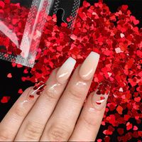 1 Pacote holográfico doce amor coração glitter lantejas brilhantes aba flocos de unhas de unhas de manicure decorações de manicure