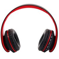 US stock HY-811 Headphones Foldable FM Stereo MP3 Player Wired Bluetooth Headset Black & Red a36