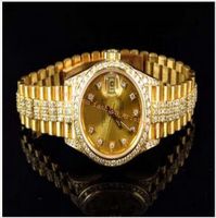 원래 상자 럭셔리 여자 시계 27mm 달력 다이아몬드 기계 자동 18K 옐로우 골드 스테인레스 스틸 팔찌 클래식 레이디 시계