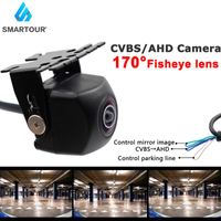 Caméras Capteurs de stationnement Smartour 1080P 170 ° AHD CVBS Véhicule de caméra Véhicule inverse Fisheye Lentille Vision Nuit Imperméable Universal