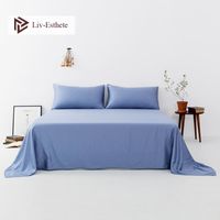 Sheets & Sets Liv-Esthete 2021 Noble Blue 100% Natural Silk Flat Sheet Healthy Queen King Bed Case For Women Men Home Textile
