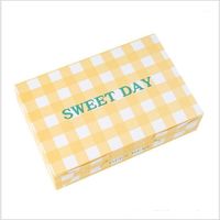 Gift Wrap 15pcs INS Style Yellow Plaid Sweet Candy Box Snow Flakes Yolk Cake Nougat Packaging DIY Dessert Paper