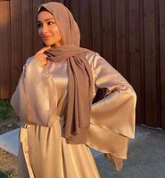 Ethnische Kleidung Eid Mubarak Abaya Dubai Türkei Muslim Hijab Kleid Flare Hülse Feste Satin Kleider Für Frauen Abayas Islam Robe Musulmane Lon