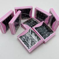Cílios cílios cílios de vison explosivamente 8d 25mm de comprimento fofo 5 par uma caixa de embalagem rosa de uma camada multi-camada alongada