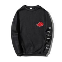 Sweats à capuche pour hommes Sweatshirts 2021anime Akatsuki Nuage Symboles Imprimer Hommes Sweat-shirt Streetwear Casual Crewneck Pull-oversize Surdimensionné