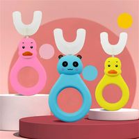 360° Baby U-shaped Toothbrush Kids Donut Manual Kids Silicone Safety Manual ToothCartoon Patterna25 a42