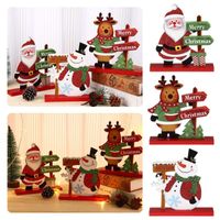 Party Decoration Wooden Hanging Accessories Toy Doll Letter Sign Snowman Tree Letters Ornaments Pendant