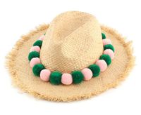 6 pcs moda senhoras ráfia straw fedora chapéu com pom-poms 2021 mulheres verão praia natureza fedoras chapéus atacado tampões de sol amplo