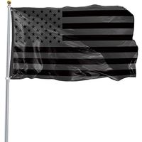 DHL 2024 3x5ft Black American Flag Polyester No Quarter는 미국 역사적 보호 배너 플래그 양면 실내 실외입니다.