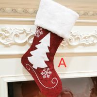 Dcoração de Natal Moda Flannelette Soft Santa Claus Meias Vermelho e Branco para Doces Presentes