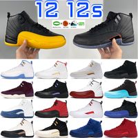 Yardımcı Büküm 12 Basketbol Ayakkabıları Erkekler 12s Sneakers Üniversitesi Mavi Grip oyunu Fiba Indigo Playoffs Obsidiyen Erkek Sneakers Eğitmenler