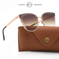 Sunglasses LM Cat Eye Women Brand Designer Ladies Vintage Gr...