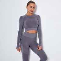 Yoga Outfit Seamless Suit Sports Shirt Gym Clothes Fitness W...