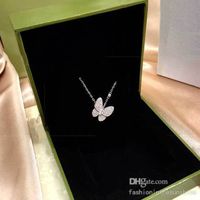 Sieraden vlinder hanger zilveren ketting designer medaillon diamant mannen en vrouwen rose goud platina kettingen verklaring voor kerstcadeau met doos 4 optie