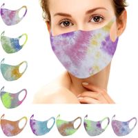 Mascarilla de tela impresa de seda de seda de tinte de tinte adulto Máscara de tela de polvo a prueba de polvo Máscaras de protector solar