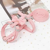 Cat Collars & Leads Comfort Cotton Made Adjustable Leash Sets Cute Bow Design Leading Rope For Kitten Cats Outdoor Walking Harness Apply